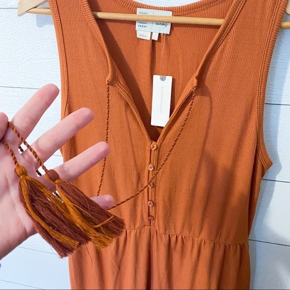 NWT Anthropologie Marina Tiered Wide-Leg Jumpsuit Orange Rust Small - Picture 8 of 13